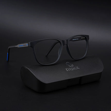 Eyejack Rush Matt Black Square Eyeglasses for Men & Women (1003CL661-C7)