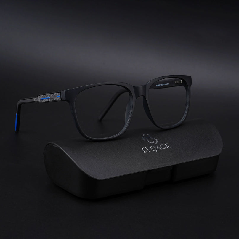 Eyejack Rush Matt Black Square Eyeglasses for Men & Women (1003CL661-C7)