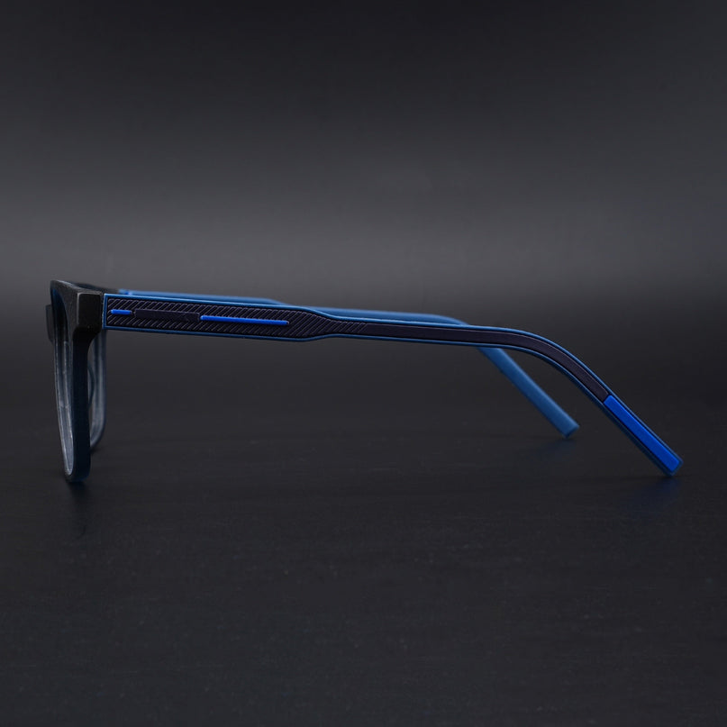 Eyejack Rush Navy Blue Square Eyeglasses for Men & Women (1003CL662-C8)