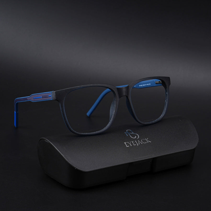 Eyejack Rush Navy Blue Square Eyeglasses for Men & Women (1003CL662-C8)