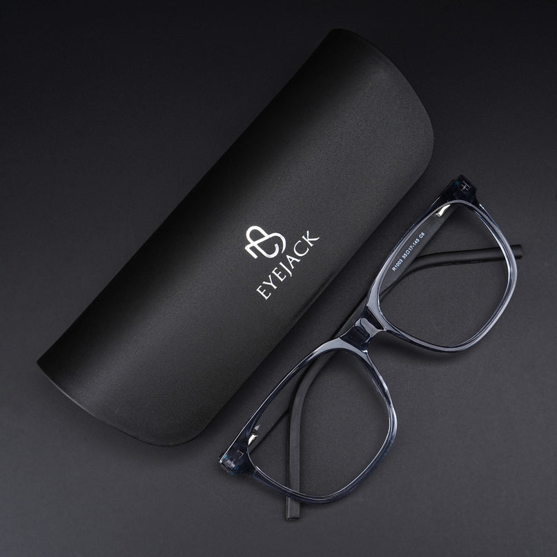 Eyejack Rush Grey Square Eyeglasses for Men & Women (1003CL663-C9)