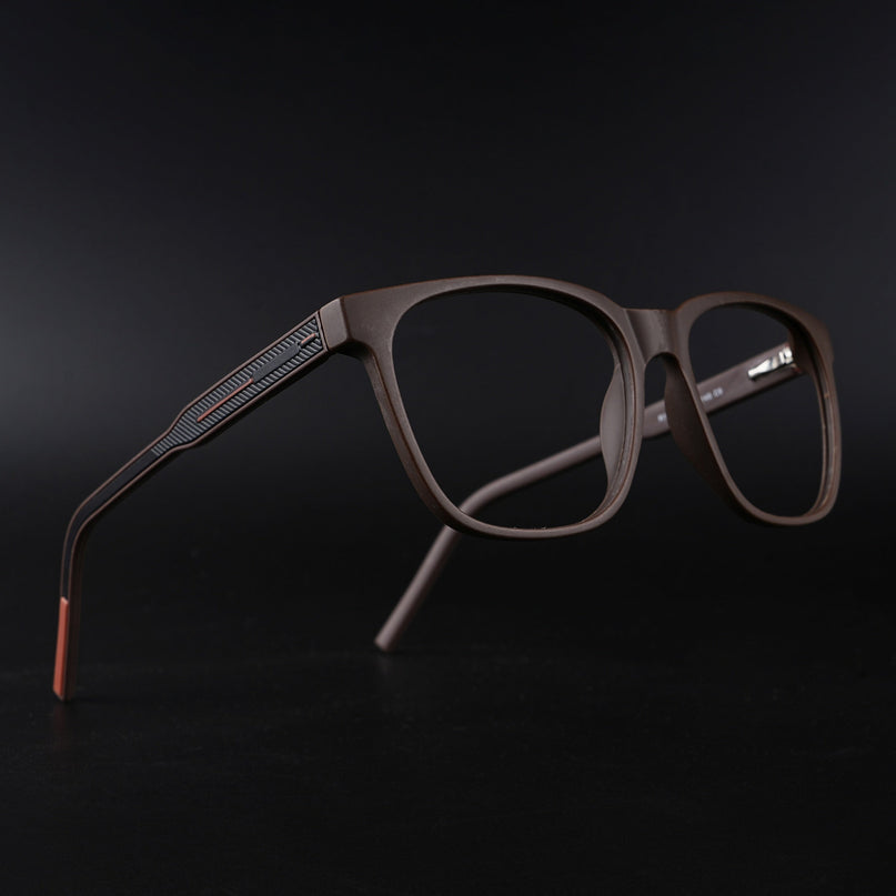 Eyejack Rush Matt Brown Square Eyeglasses for Men & Women (1003CL664-C10)