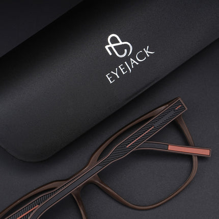Eyejack Rush Matt Brown Square Eyeglasses for Men & Women (1003CL664-C10)
