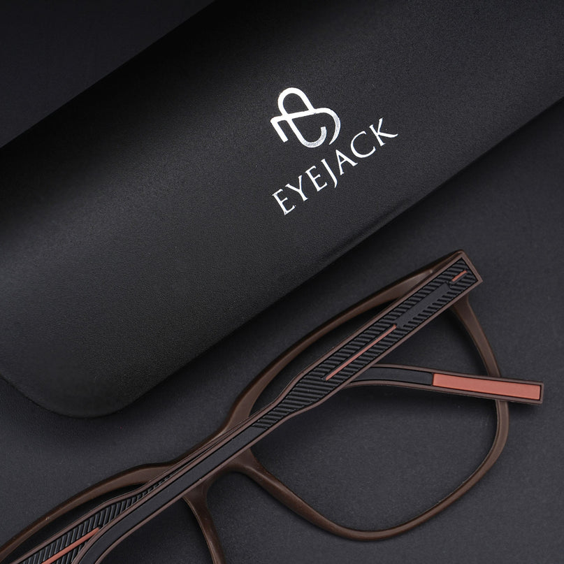 Eyejack Rush Matt Brown Square Eyeglasses for Men & Women (1003CL664-C10)