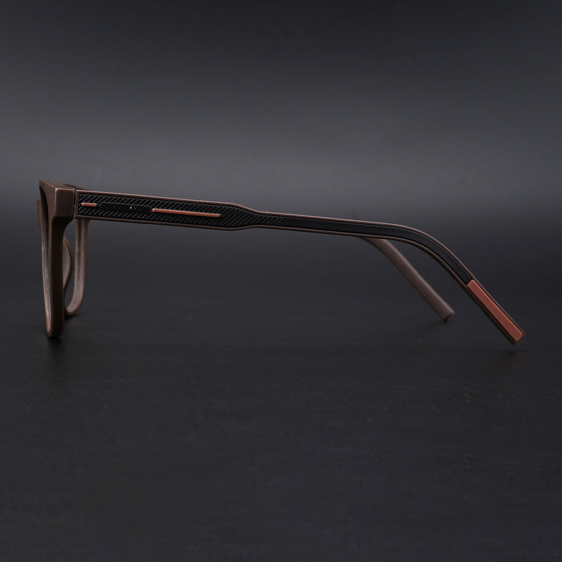 Eyejack Rush Matt Brown Square Eyeglasses for Men & Women (1003CL664-C10)