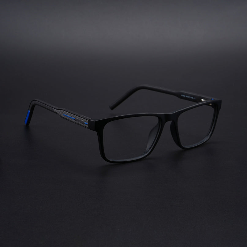 Eyejack Rush Matt Black Square Eyeglasses for Men & Women (1004CL671-C7)