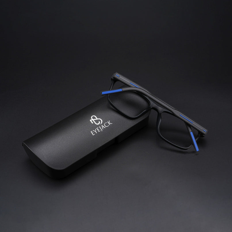 Eyejack Rush Matt Black Square Eyeglasses for Men & Women (1004CL671-C7)