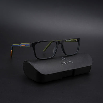 Eyejack Rush Matt Black Square Eyeglasses for Men & Women (1004CL669-C5)