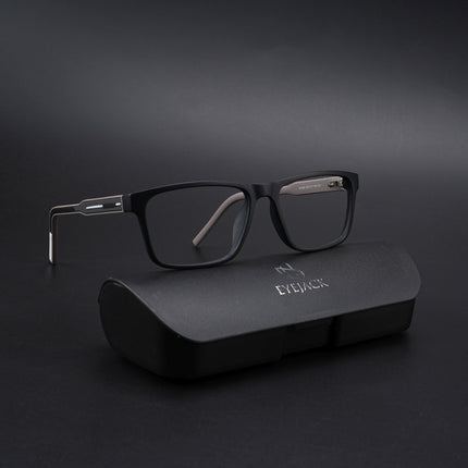 Eyejack Rush Matt Black Square Eyeglasses for Men & Women (1004CL665-C1)