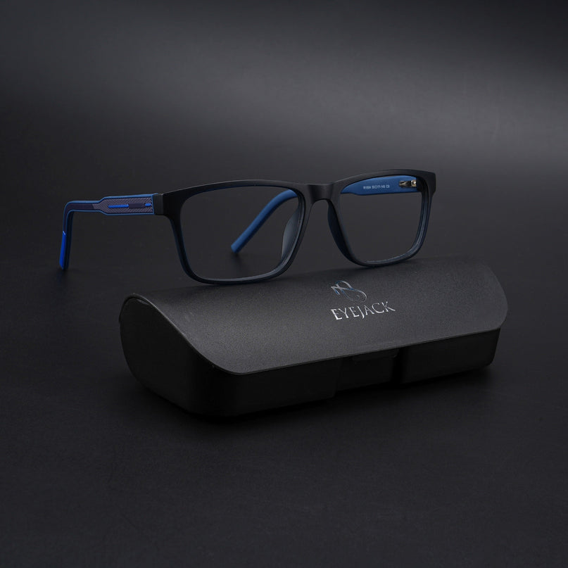 Eyejack Rush Navy Blue Square Eyeglasses for Men & Women (1004CL672-C8)