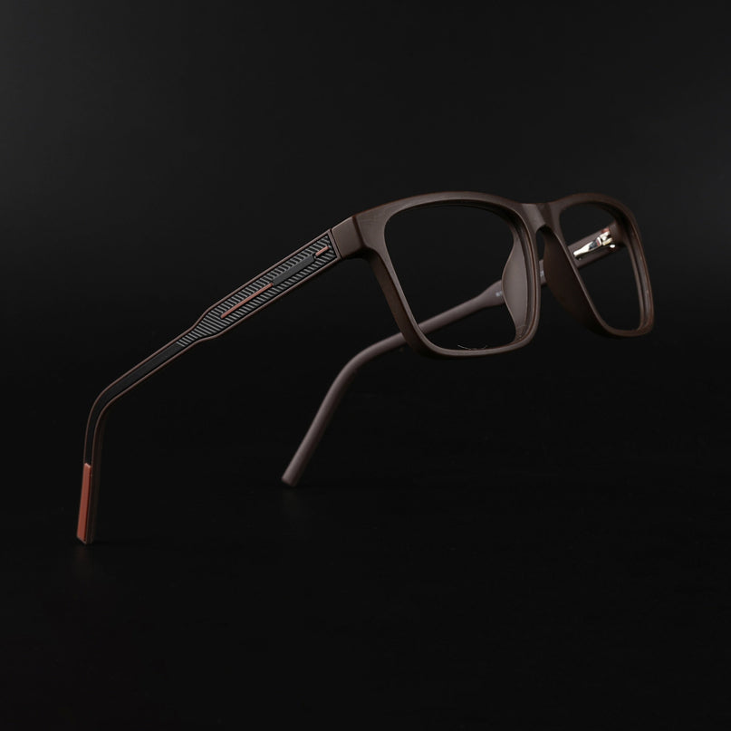 Eyejack Rush Matt Brown Square Eyeglasses for Men & Women (1004CL674-C10)