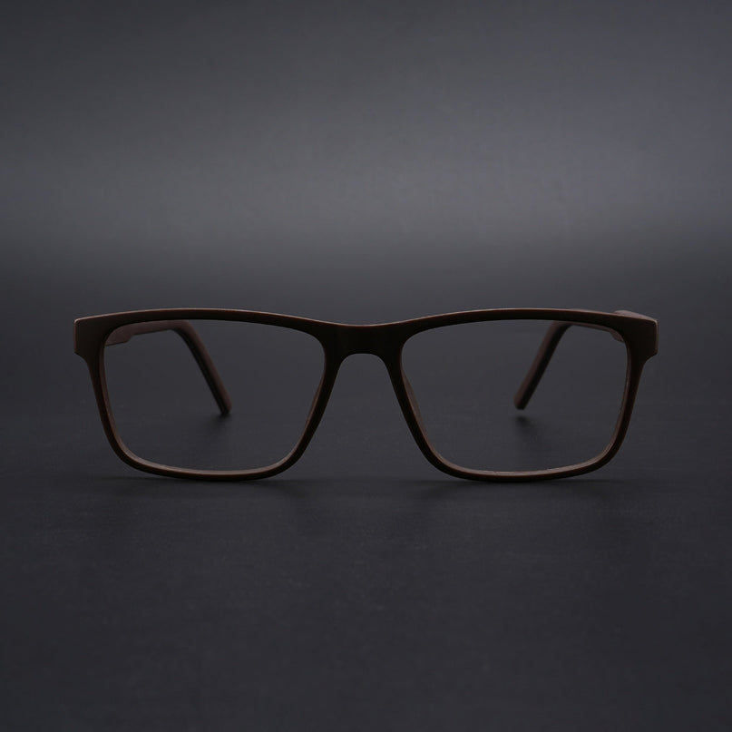 Eyejack Rush Matt Brown Square Eyeglasses for Men & Women (1004CL674-C10)