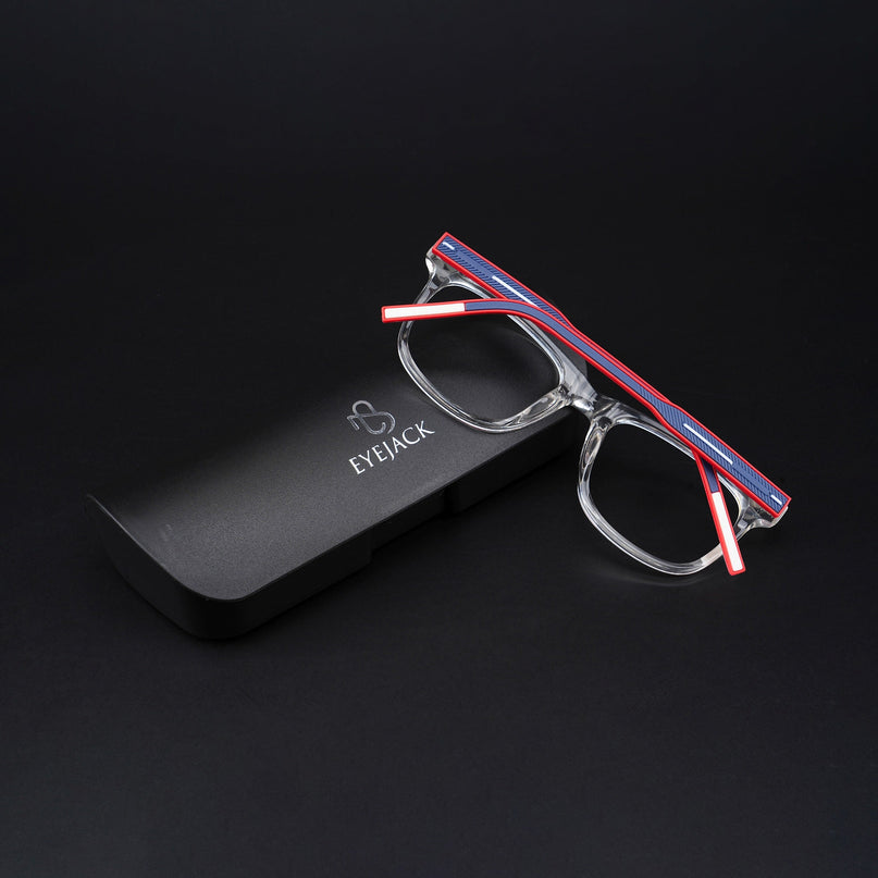 Eyejack Rush Transparent Square Eyeglasses for Men & Women (1005CL678-C4)