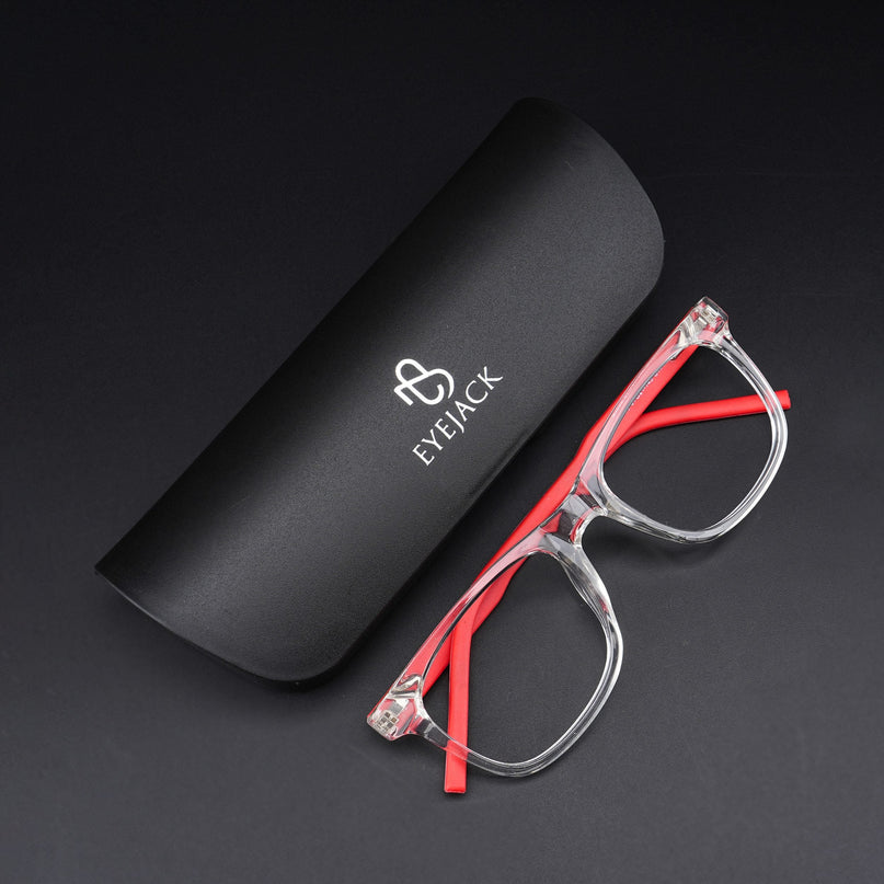 Eyejack Rush Transparent Square Eyeglasses for Men & Women (1005CL678-C4)