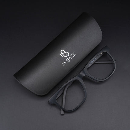 Eyejack Rush Matt Black Square Eyeglasses for Men & Women (1005CL681-C7)