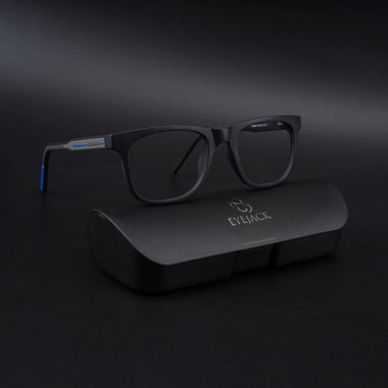 Eyejack Rush Matt Black Square Eyeglasses for Men & Women (1005CL681-C7)