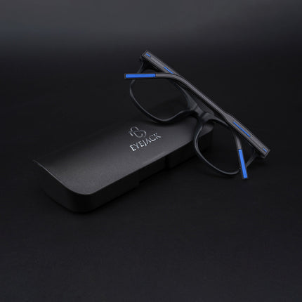 Eyejack Rush Matt Black Square Eyeglasses for Men & Women (1005CL681-C7)