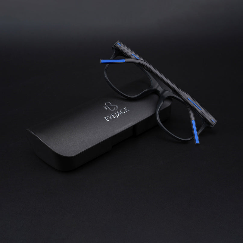 Eyejack Rush Matt Black Square Eyeglasses for Men & Women (1005CL681-C7)