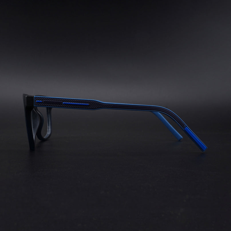 Eyejack Rush Navy Blue Square Eyeglasses for Men & Women (1005CL682-C8)