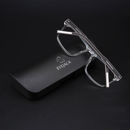 Eyejack Rush Transparent Square Eyeglasses for Men & Women (1006CL686-C2)
