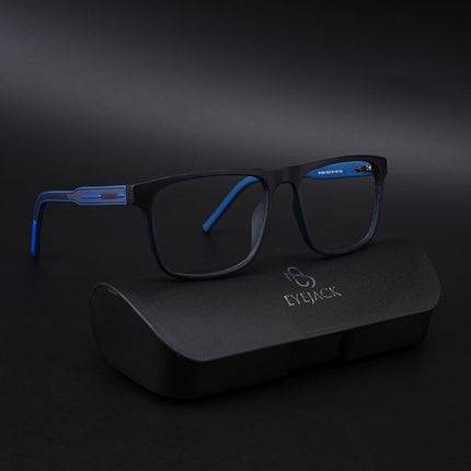 Eyejack Rush Navy Blue Square Eyeglasses for Men & Women (1006CL692-C8)