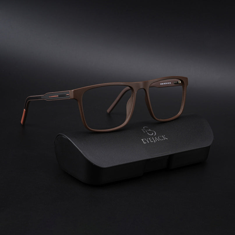Eyejack Rush Matt Brown Square Eyeglasses for Men & Women (1006CL694-C10)