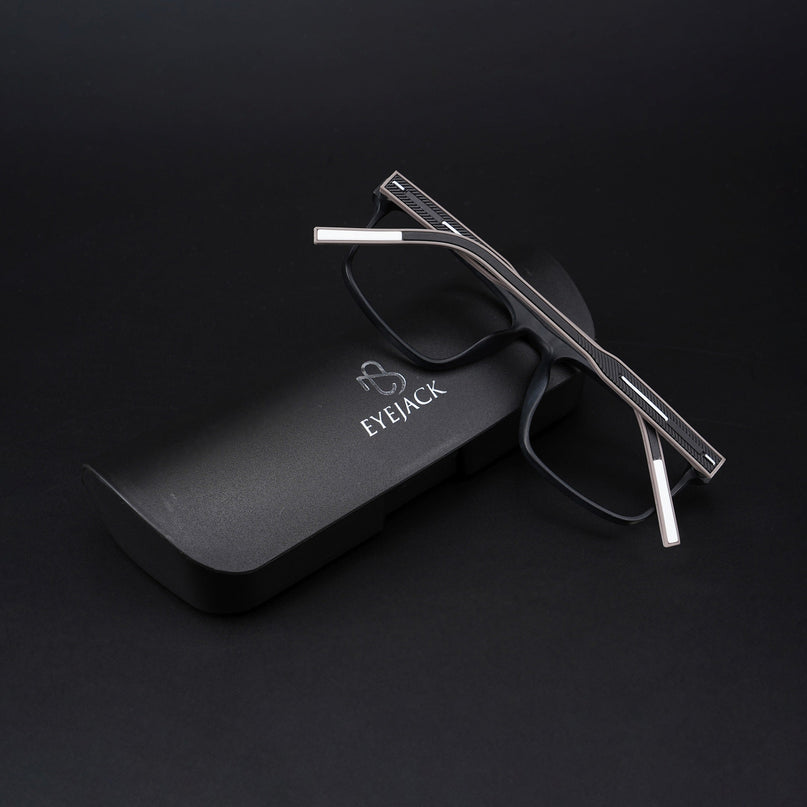 Eyejack Rush Matt Black Square Eyeglasses for Men & Women (1007CL695-C1)