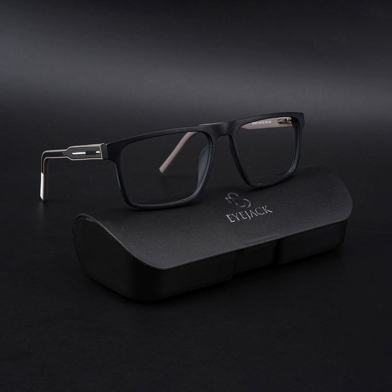 Eyejack Rush Matt Black Square Eyeglasses for Men & Women (1007CL695-C1)