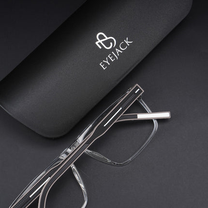 Eyejack Rush Transparent Square Eyeglasses for Men & Women (1007CL696-C2)
