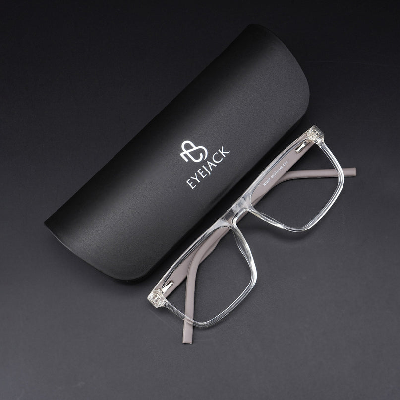 Eyejack Rush Transparent Square Eyeglasses for Men & Women (1007CL696-C2)