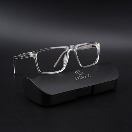 Eyejack Rush Transparent Square Eyeglasses for Men & Women (1007CL696-C2)