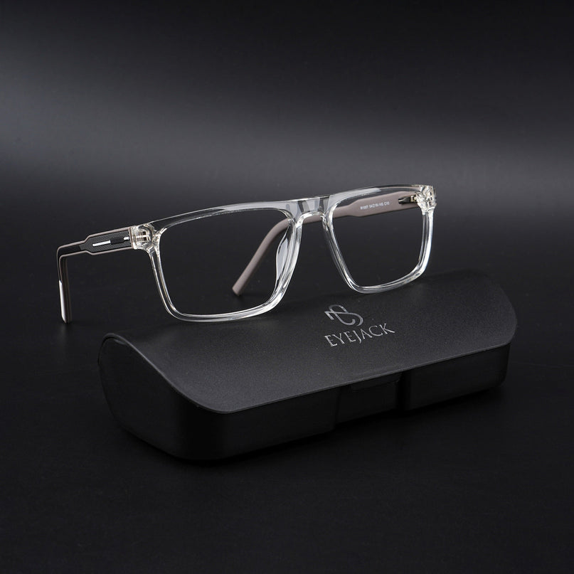 Eyejack Rush Transparent Square Eyeglasses for Men & Women (1007CL696-C2)