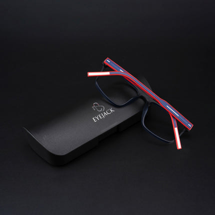 Eyejack Rush Navy Blue Square Eyeglasses for Men & Women (1007CL697-C3)