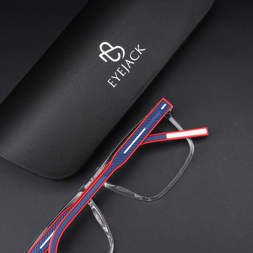 Eyejack Rush Transparent Square Eyeglasses for Men & Women (1007CL698-C4)
