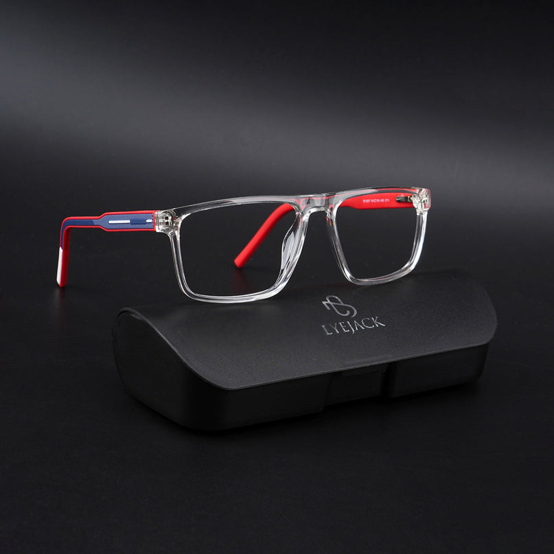 Eyejack Rush Transparent Square Eyeglasses for Men & Women (1007CL698-C4)