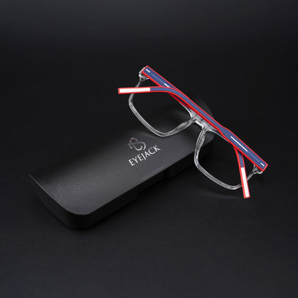 Eyejack Rush Transparent Square Eyeglasses for Men & Women (1007CL698-C4)