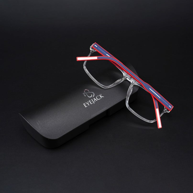 Eyejack Rush Transparent Square Eyeglasses for Men & Women (1007CL698-C4)