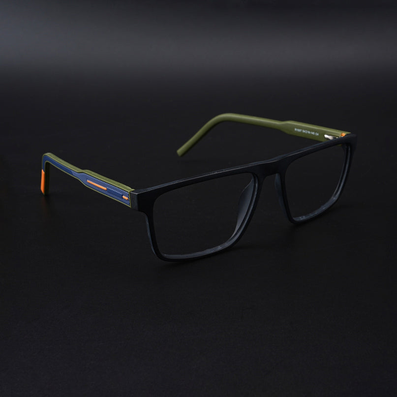 Eyejack Rush Matt Black Square Eyeglasses for Men & Women (1007CL699-C5)