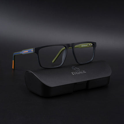 Eyejack Rush Matt Black Square Eyeglasses for Men & Women (1007CL699-C5)