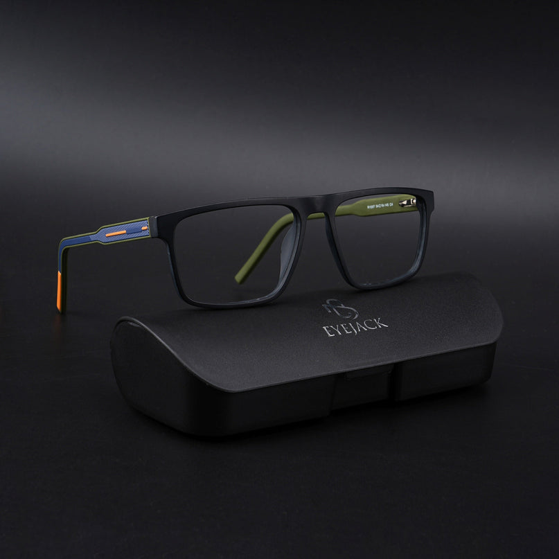 Eyejack Rush Matt Black Square Eyeglasses for Men & Women (1007CL699-C5)