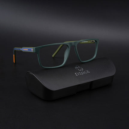 Eyejack Rush Green Square Eyeglasses for Men & Women (1007CL700-C6)