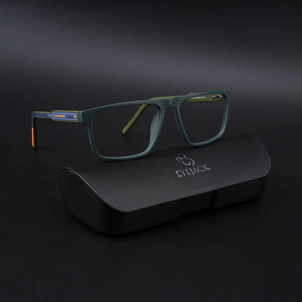 Eyejack Rush Green Square Eyeglasses for Men & Women (1007CL700-C6)