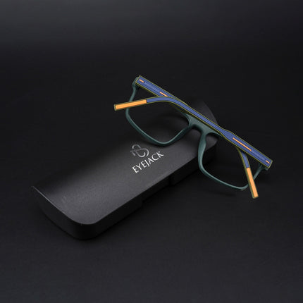 Eyejack Rush Green Square Eyeglasses for Men & Women (1007CL700-C6)