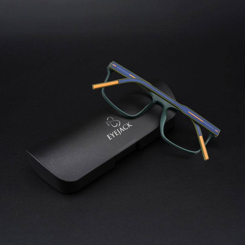 Eyejack Rush Green Square Eyeglasses for Men & Women (1007CL700-C6)