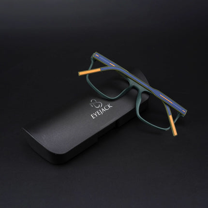 Eyejack Rush Green Square Eyeglasses for Men & Women (1007CL700-C6)