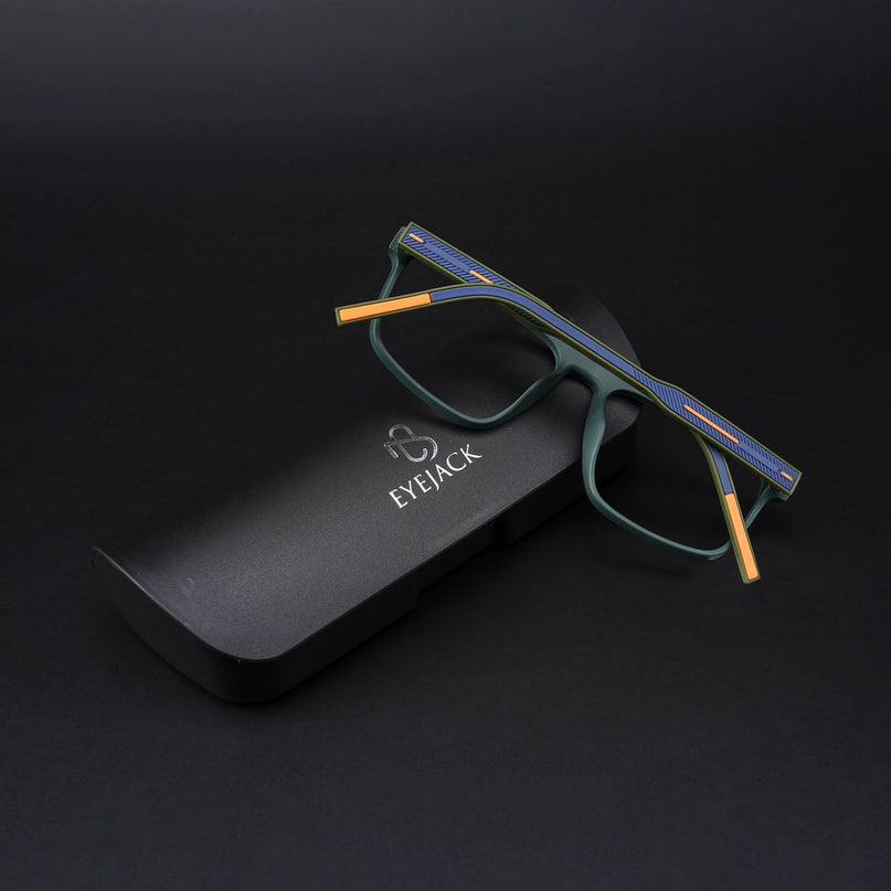 Eyejack Rush Green Square Eyeglasses for Men & Women (1007CL700-C6)