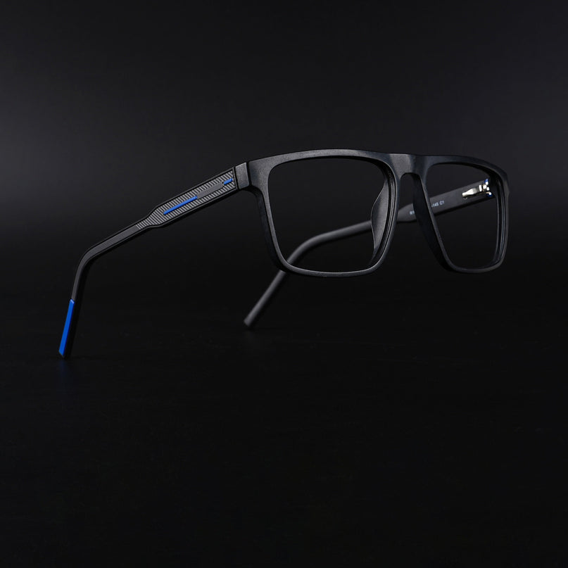 Eyejack Rush Matt Black Square Eyeglasses for Men & Women (1007CL701-C7)