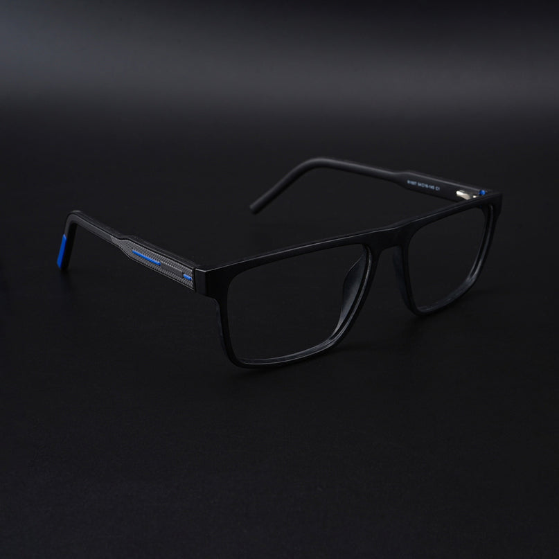 Eyejack Rush Matt Black Square Eyeglasses for Men & Women (1007CL701-C7)
