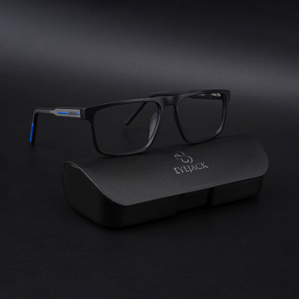Eyejack Rush Matt Black Square Eyeglasses for Men & Women (1007CL701-C7)
