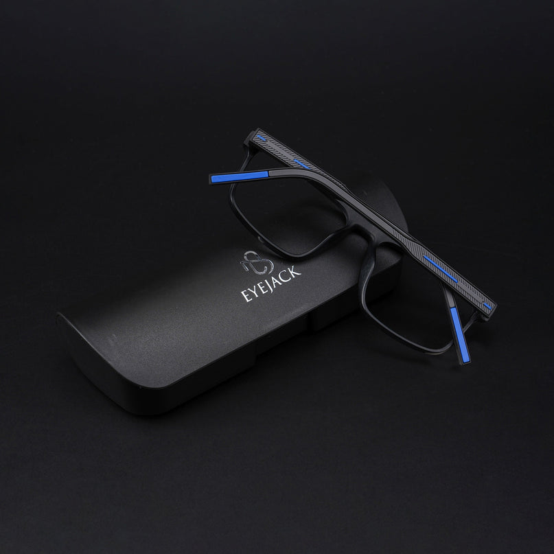 Eyejack Rush Matt Black Square Eyeglasses for Men & Women (1007CL701-C7)